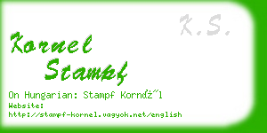 kornel stampf business card